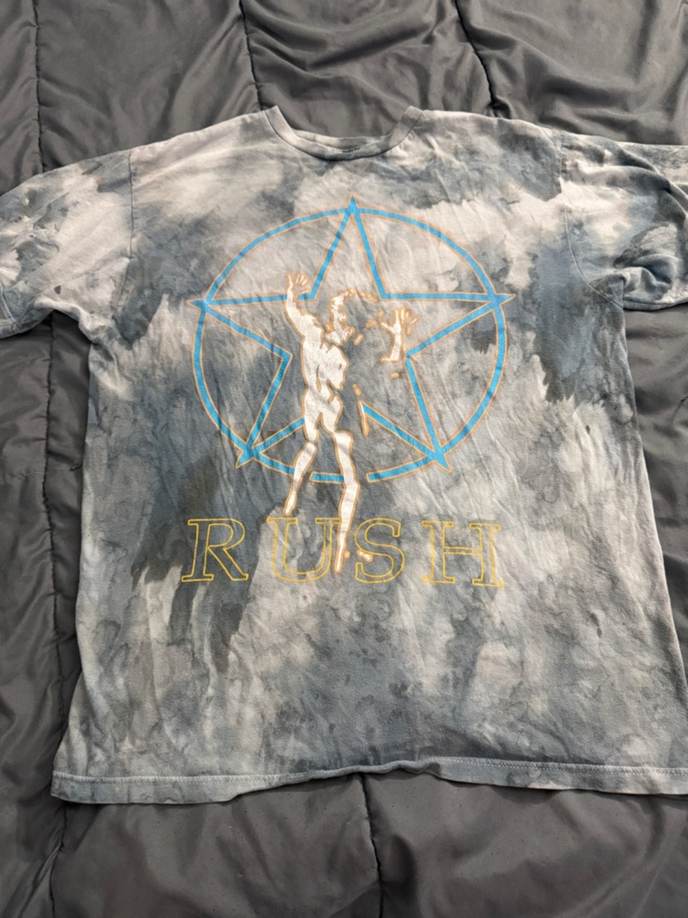Rush Tie-Dye Short Sleeve Band Tee - Blue Gray